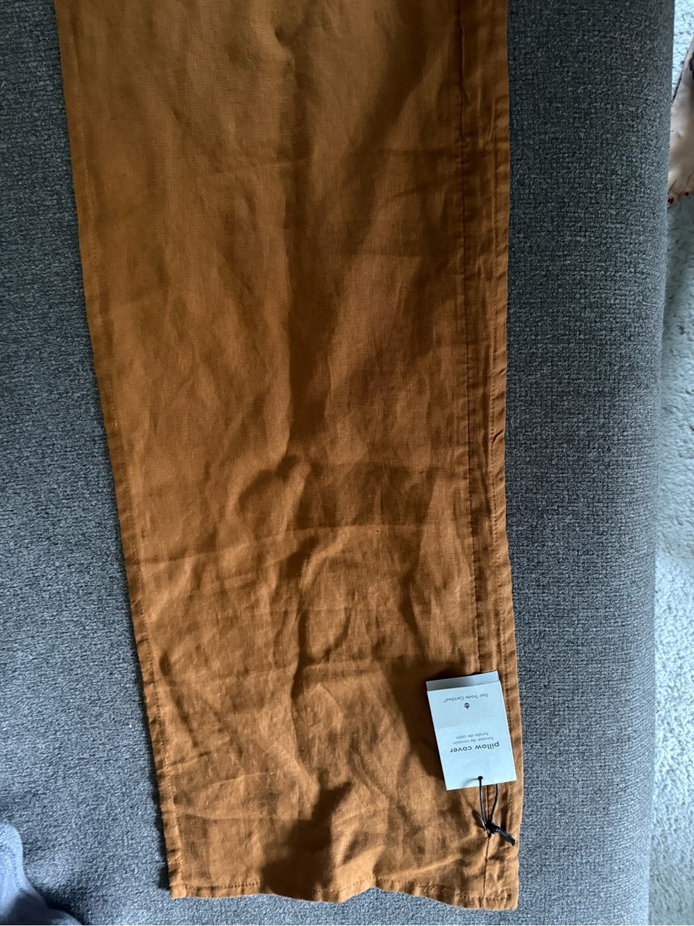West Elm linen Rust Accent Pillow Cover long new